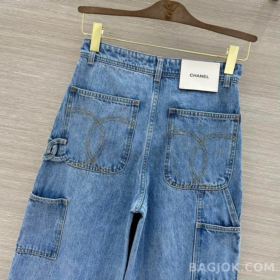 샤넬 샤넬 더블C 와이드핏 데님 팬츠 상세 이미지