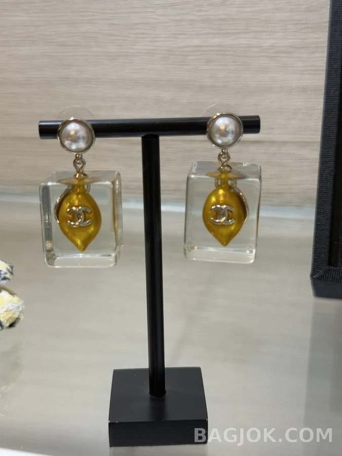 샤넬 샤넬 진주 레몬 블록 귀걸이 상세 이미지