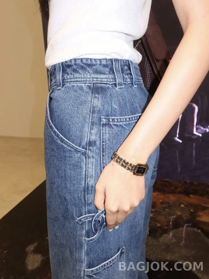 샤넬 샤넬 더블 C 로고 와이드 데님 팬츠 상세 이미지