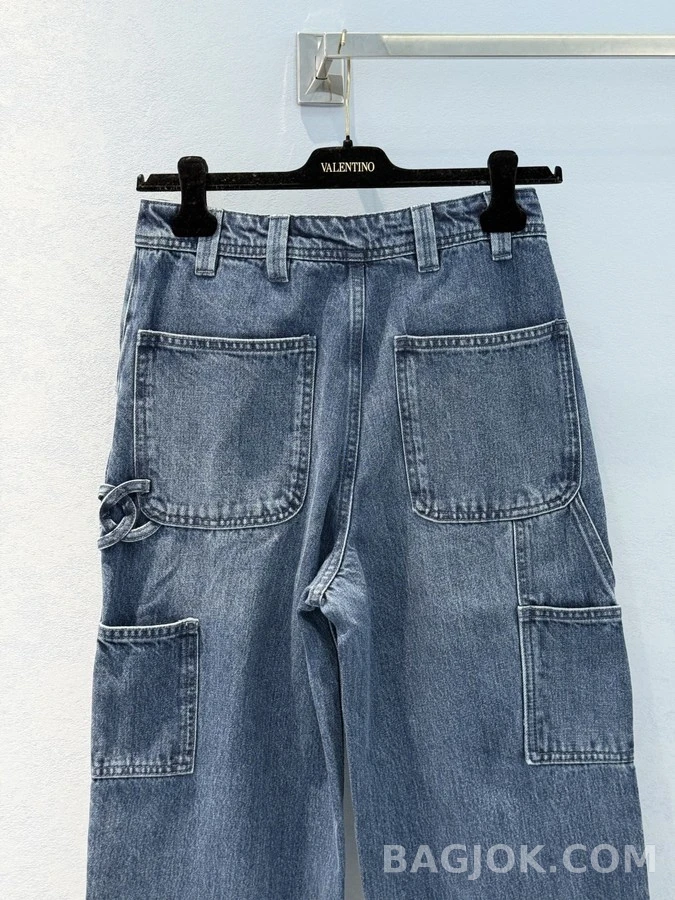 샤넬 샤넬 더블 C 로고 와이드 데님 팬츠 상세 이미지