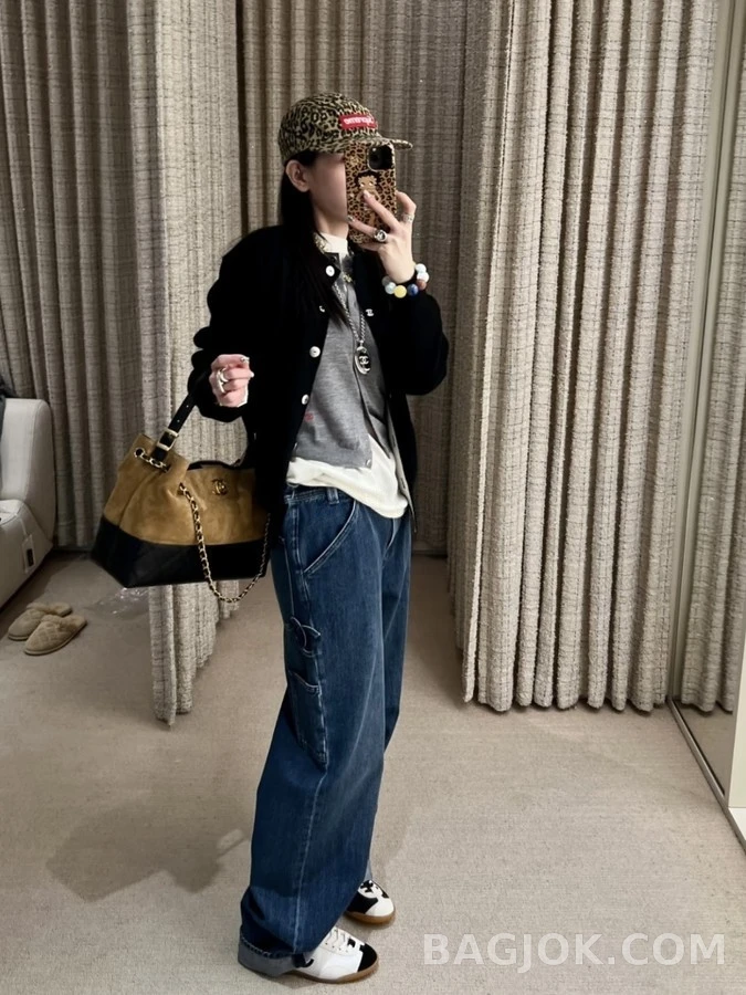 샤넬 샤넬 더블 C 로고 와이드 데님 팬츠 상세 이미지