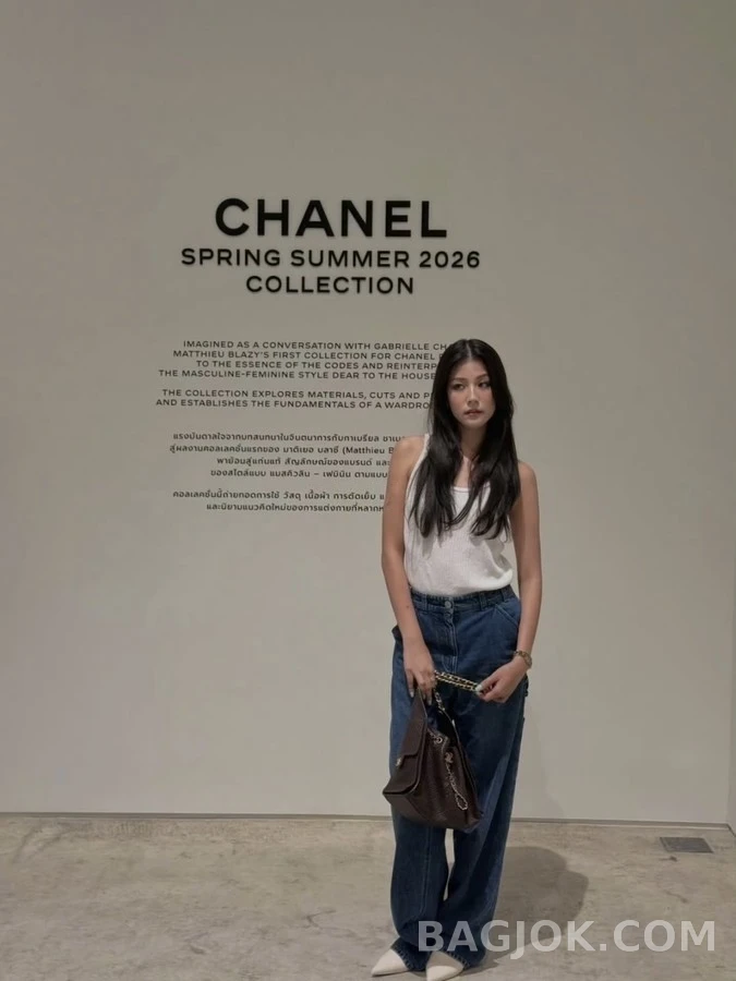 샤넬 샤넬 더블 C 로고 와이드 데님 팬츠 상세 이미지