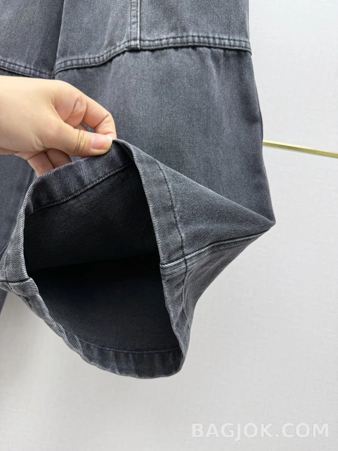 샤넬 샤넬 더블 C 로고 워싱 데님 와이드 팬츠 상세 이미지