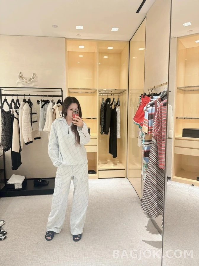 샤넬 샤넬 퀼팅 롤업 카고 데님 팬츠 상세 이미지