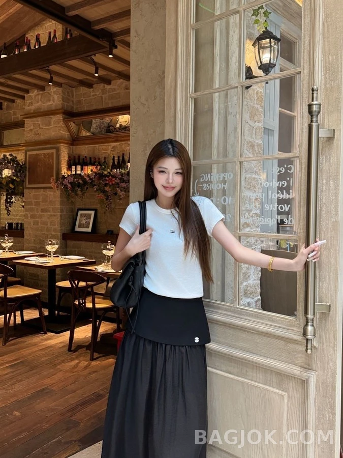 샤넬 샤넬 더블 C 자수 시폰 스커트 상세 이미지