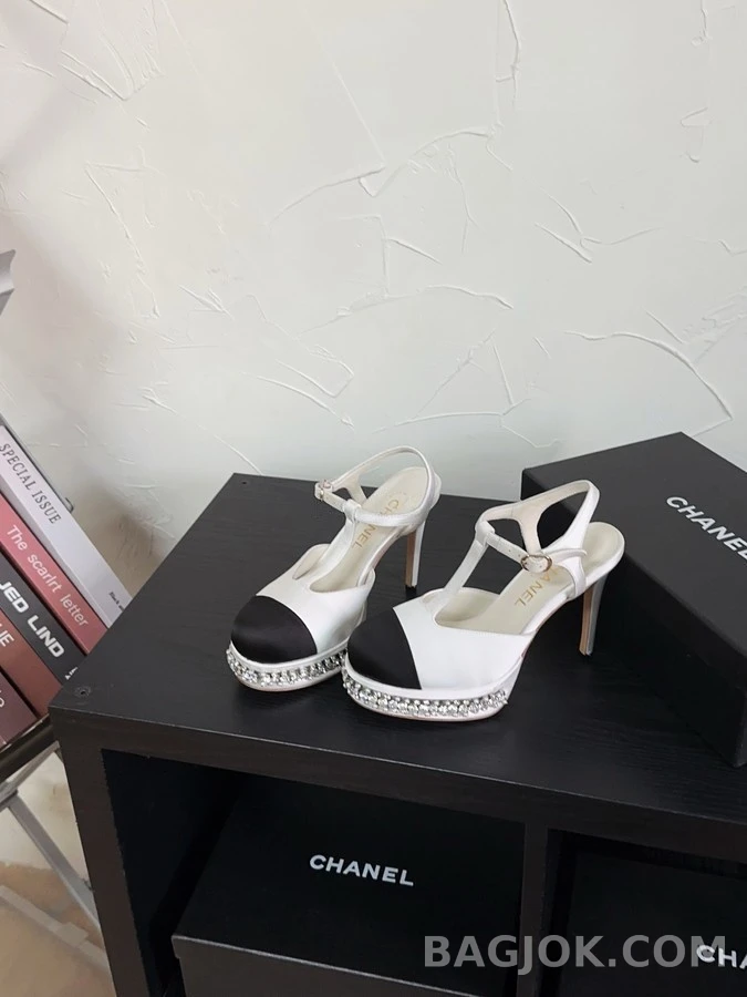 샤넬 샤넬 투톤 T스트랩 플랫폼 힐 상세 이미지