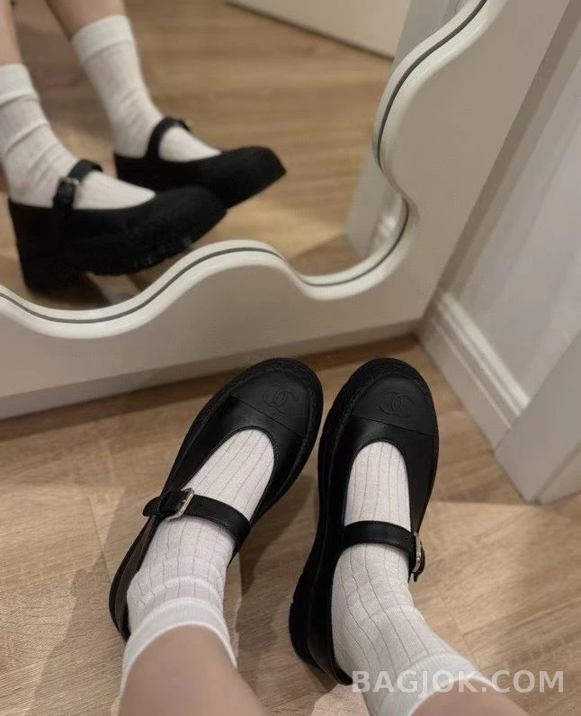 샤넬 샤넬 두꺼운 굽 메리제인 슈즈 상세 이미지