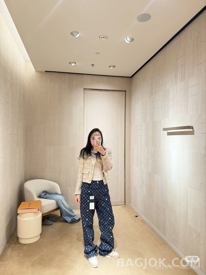 루이비통 루이비통 모노그램 데이지 자수 데님 팬츠 상세 이미지