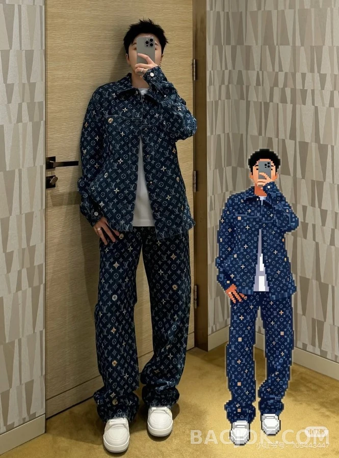 루이비통 루이비통 모노그램 데이지 자수 데님 팬츠 상세 이미지