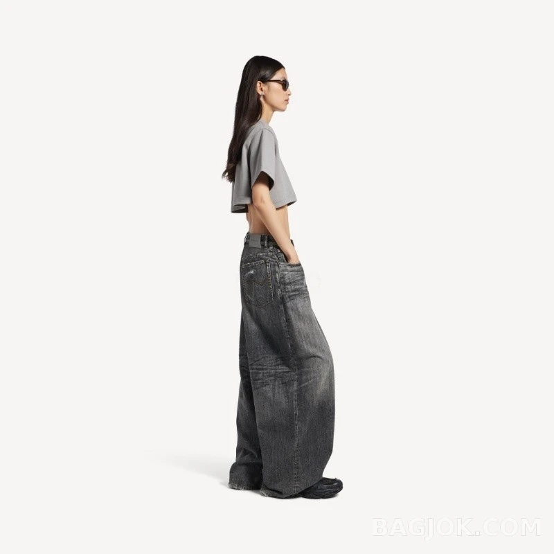발렌시아가 발렌시아가 레터링 로고 와이드핏 데님 팬츠 상세 이미지