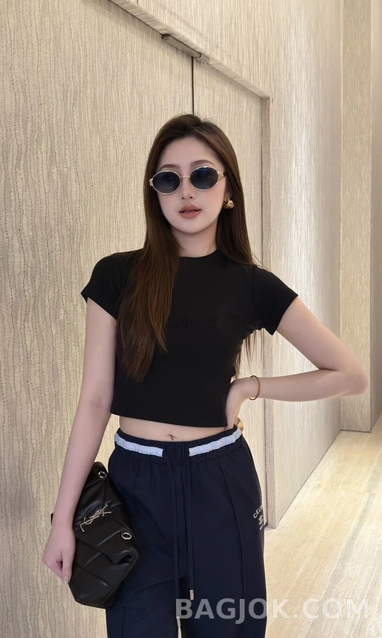 셀린느 셀린느 로고 드로스트링 와이드 팬츠 상세 이미지