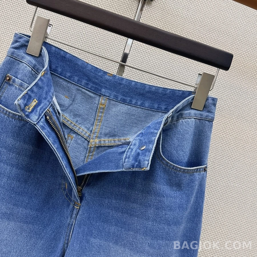 발렌티노 발렌티노 V 로고 와이드 크롭 데님 팬츠 상세 이미지