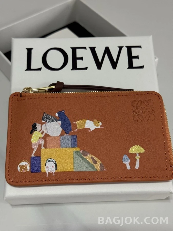 로에베 로에베 선아 후지타 애니멀스 지퍼 카드 홀더 상세 이미지
