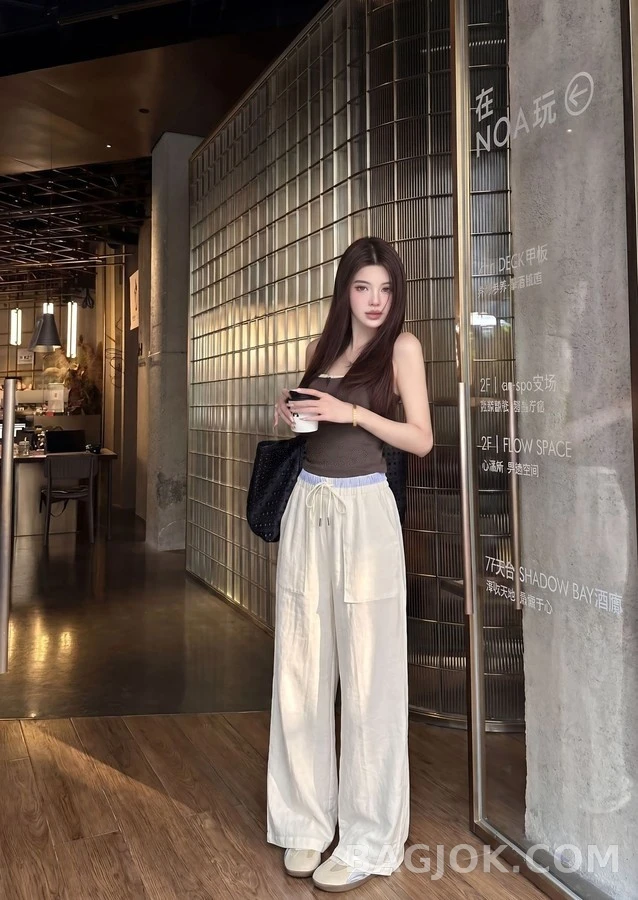 미우미우 미우미우 드로스트링 플랩 포켓 팬츠 상세 이미지