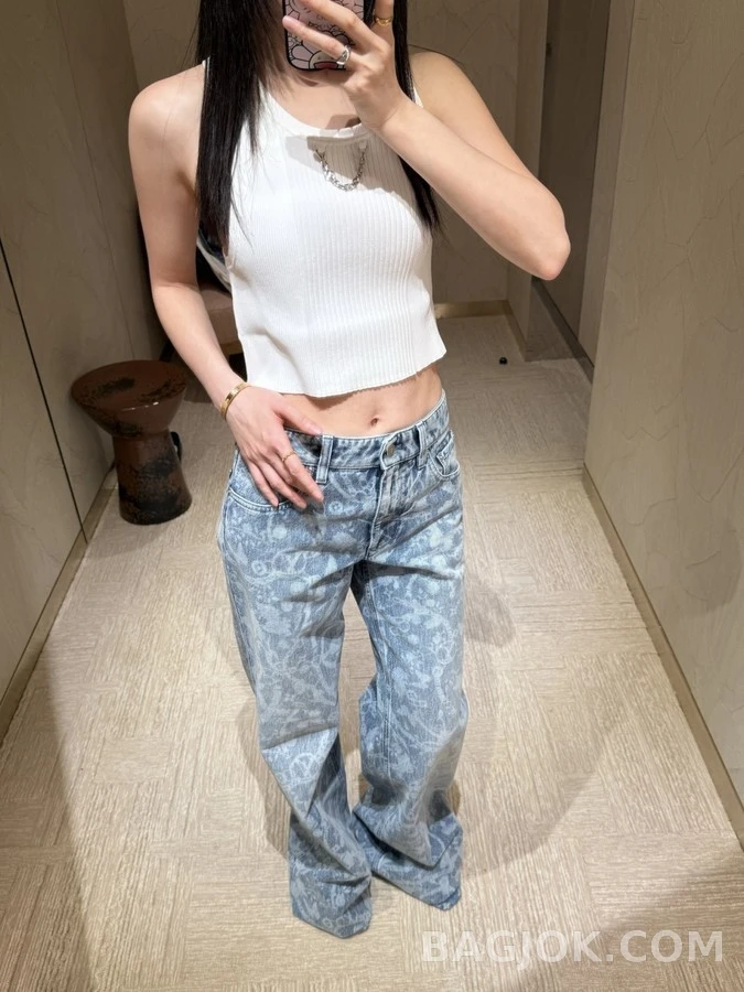 루이비통 루이비통 항해 시리즈 레이저 프린트 데님 팬츠 상세 이미지