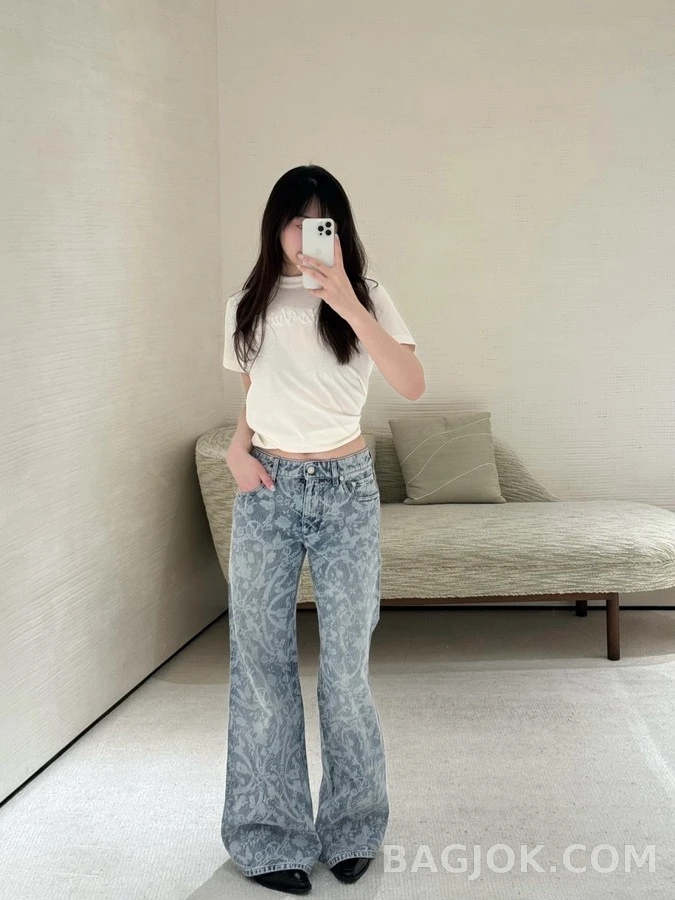 루이비통 루이비통 항해 시리즈 레이저 프린트 데님 팬츠 상세 이미지