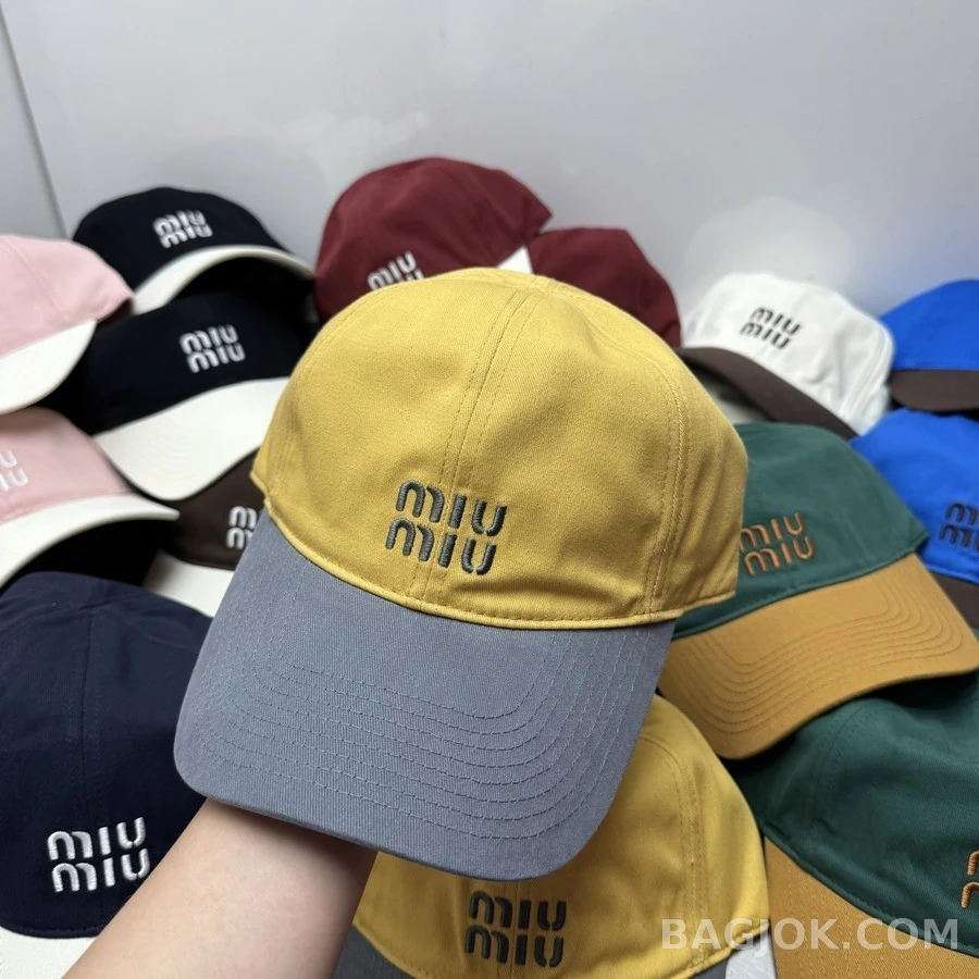 미우미우 미우미우 투톤 로고 볼캡 상세 이미지