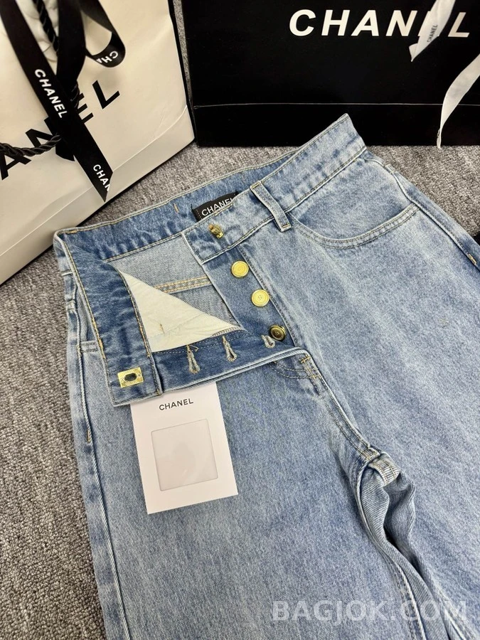 샤넬 샤넬 로고 와이드핏 데님 팬츠 상세 이미지