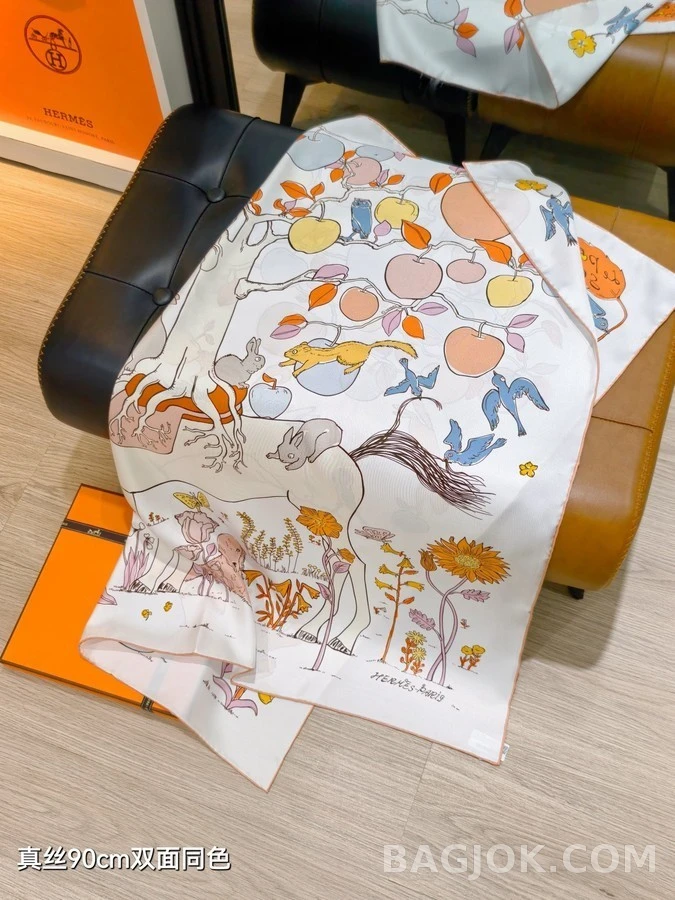 에르메스 에르메스 애플 트리 프린트 스카프 상세 이미지