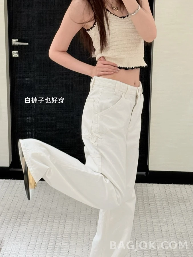샤넬 샤넬 더블 C 로고 카펜터 데님 팬츠 상세 이미지