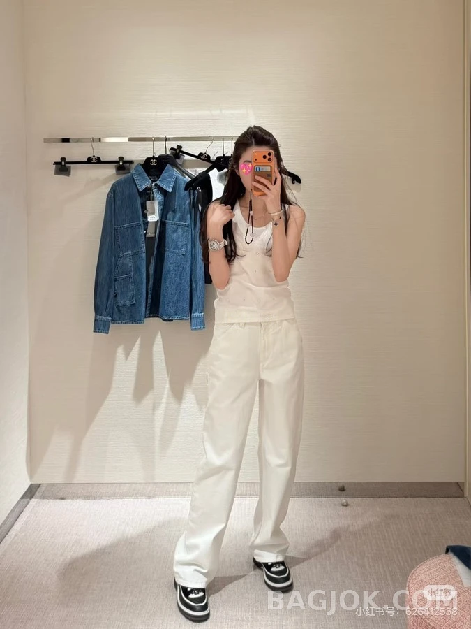 샤넬 샤넬 더블 C 로고 카펜터 데님 팬츠 상세 이미지