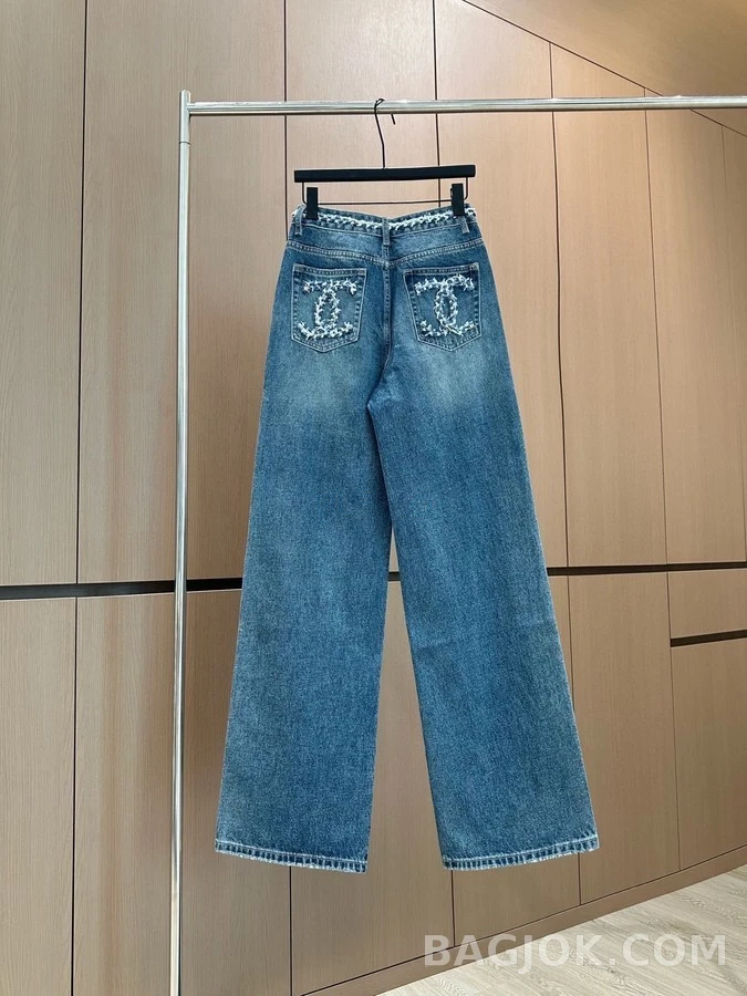 샤넬 샤넬 더블C 자수 데님 팬츠 상세 이미지
