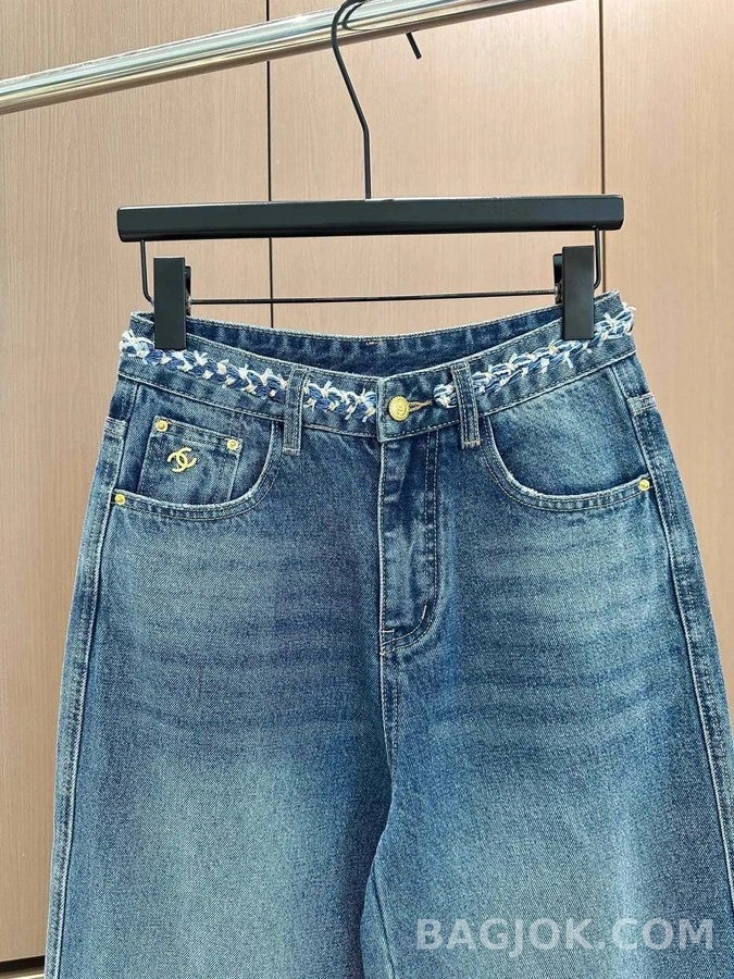 샤넬 샤넬 더블C 자수 데님 팬츠 상세 이미지
