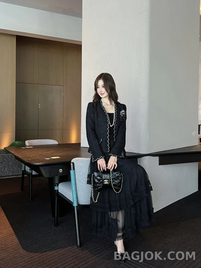 샤넬 샤넬 도트 망사 티어드 스커트 상세 이미지