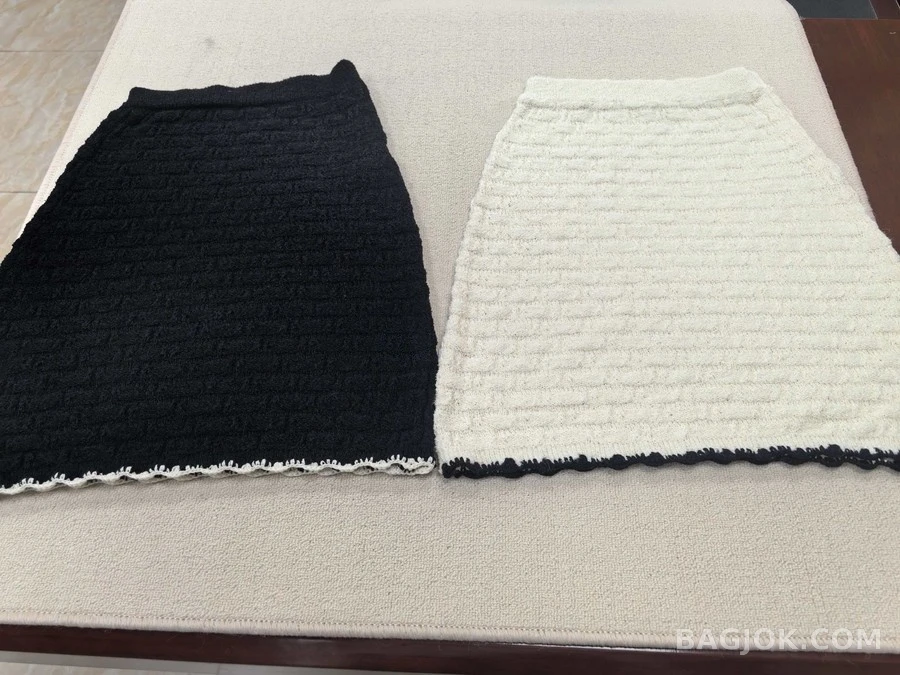 샤넬 샤넬 배색 텍스처 니트 스커트 상세 이미지