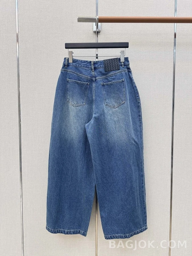 보테가베네타 보테가 베네타 인타르시아 라벨 와이드 데님 팬츠 상세 이미지