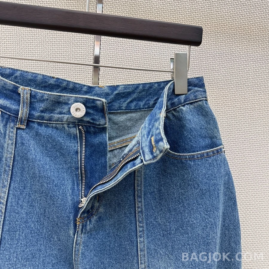 보테가베네타 보테가 베네타 인타르시아 라벨 와이드 데님 팬츠 상세 이미지