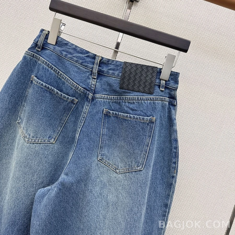 보테가베네타 보테가 베네타 인타르시아 라벨 와이드 데님 팬츠 상세 이미지