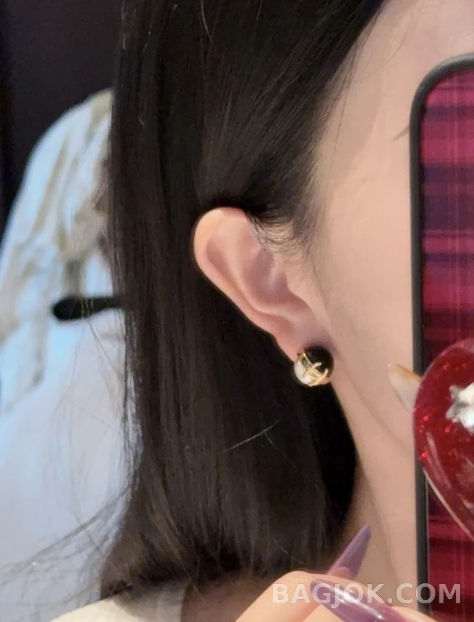 샤넬 샤넬 로고 투톤 스터드 귀걸이 상세 이미지