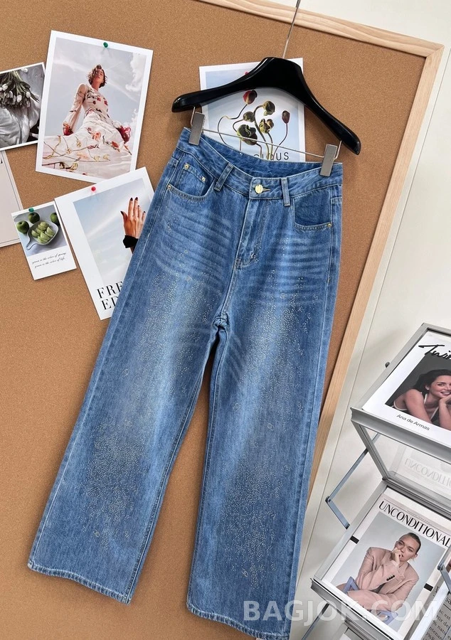 샤넬 샤넬 핫픽스 스트레이트 와이드 데님 팬츠 상세 이미지