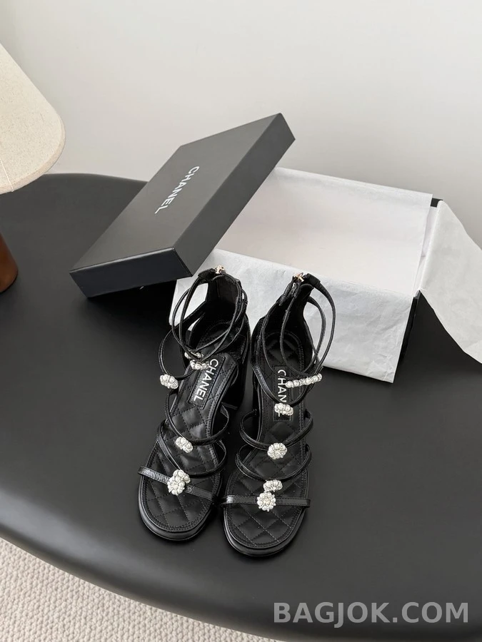 샤넬 샤넬 카멜리아 진주 장식 샌들 상세 이미지
