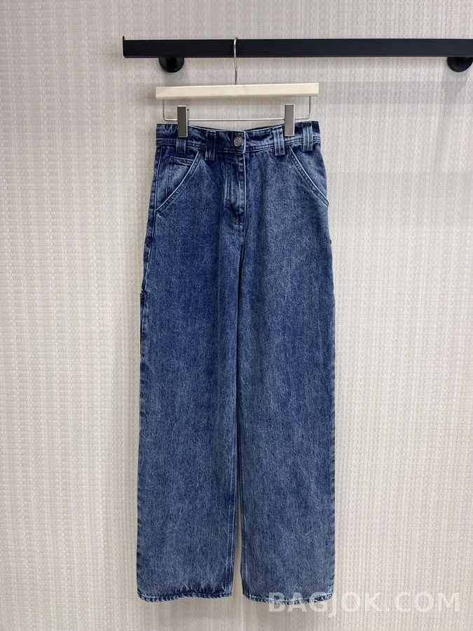 샤넬 샤넬 더블 C 데님 와이드 워크 팬츠 상세 이미지