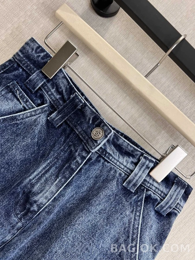 샤넬 샤넬 더블 C 데님 와이드 워크 팬츠 상세 이미지