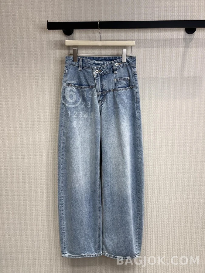 메종 마르지엘라 메종마르지엘라 숫자 프린트 크로스오버 데님 팬츠 상세 이미지