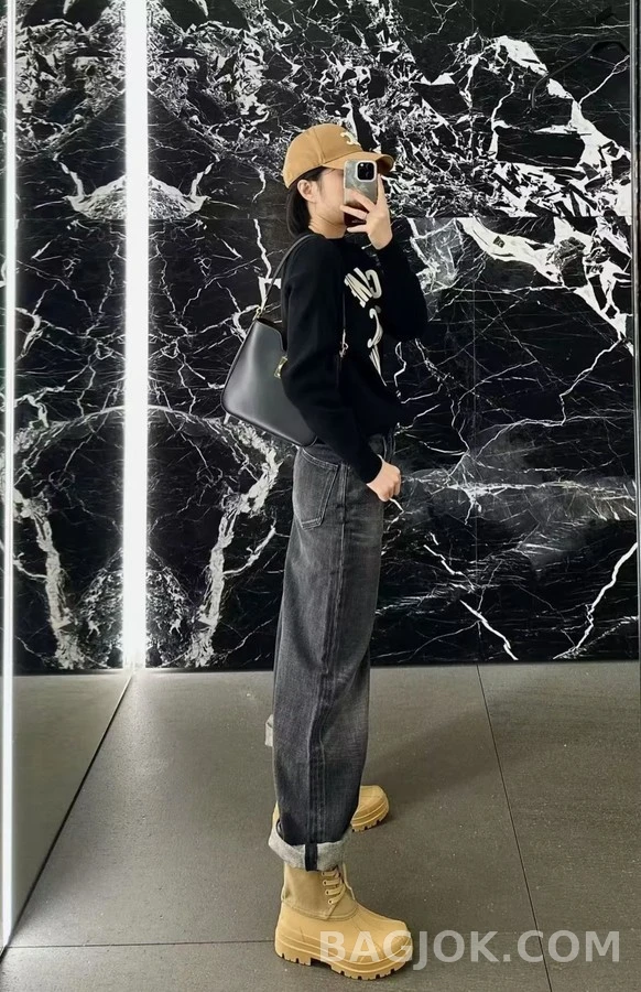 셀린느 셀린느 Riley 캔버스 레이스업 부츠 상세 이미지