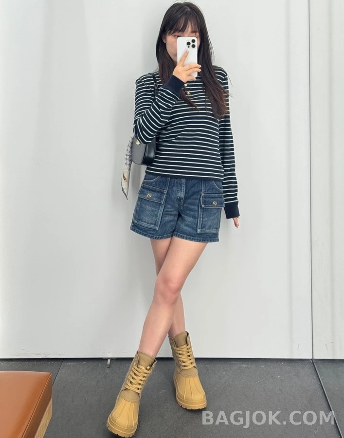 셀린느 셀린느 Riley 캔버스 레이스업 부츠 상세 이미지