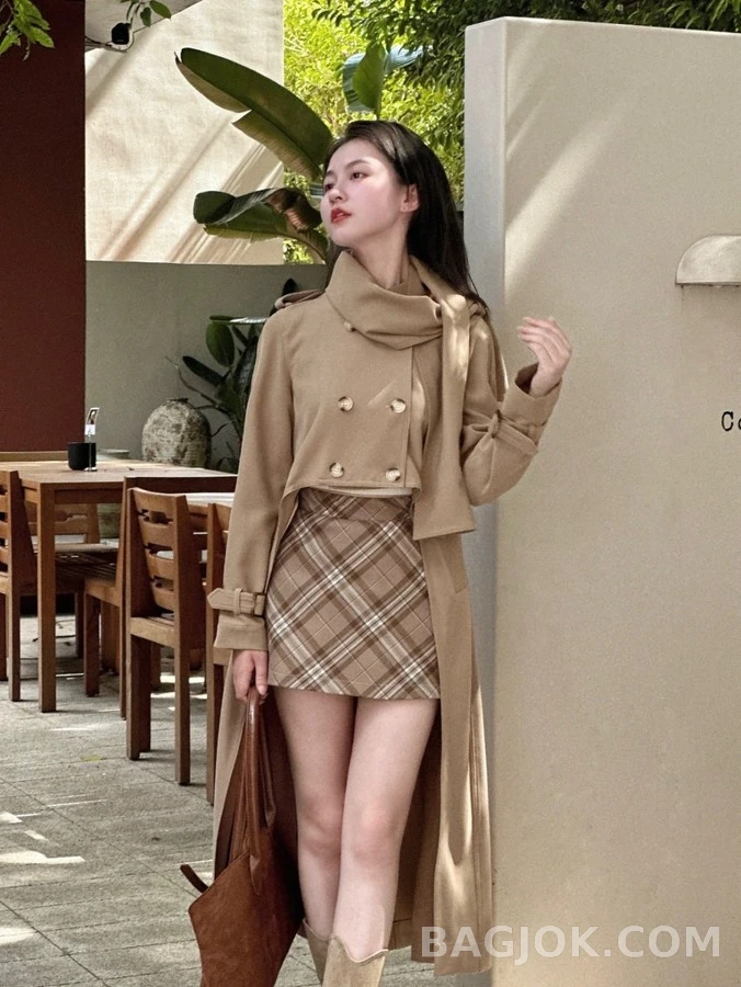 버버리 버버리 체크 A라인 미니 스커트 상세 이미지