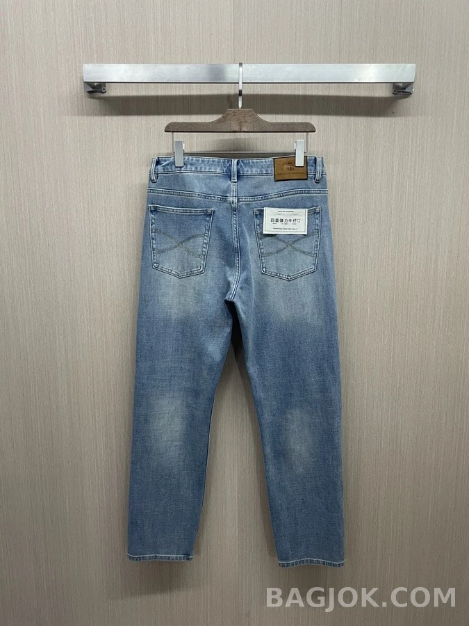 브루넬로 쿠치넬리 브루넬로 쿠치넬리 워싱 슬림 스트레이트 데님 팬츠 상세 이미지