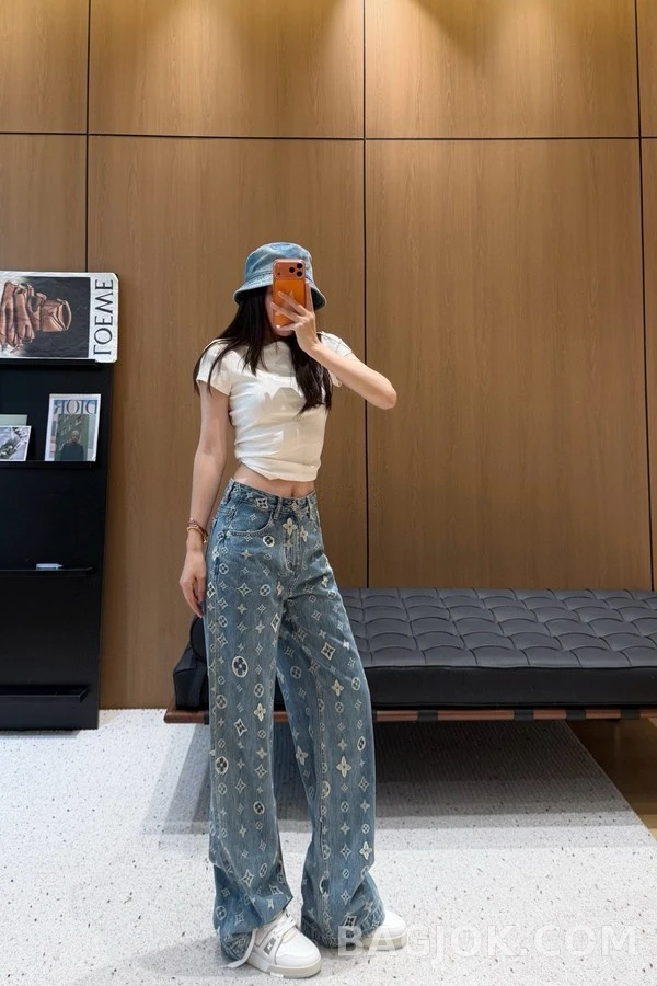 루이비통 루이비통 모노그램 자카드 데님 팬츠 상세 이미지