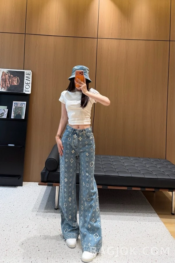 루이비통 루이비통 모노그램 자카드 데님 팬츠 상세 이미지