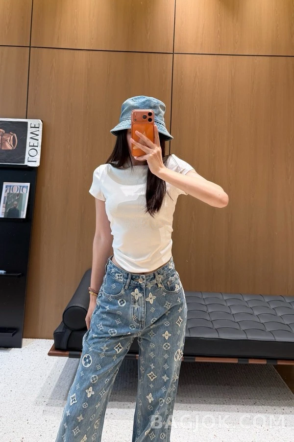 루이비통 루이비통 모노그램 자카드 데님 팬츠 상세 이미지