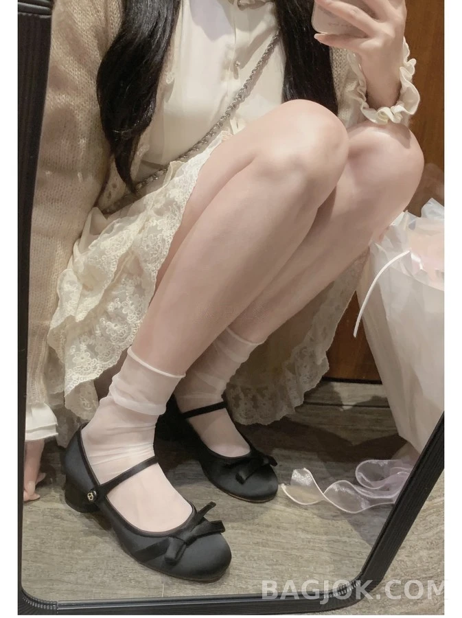 디올 디올 새틴 보우 메리제인 플랫 상세 이미지