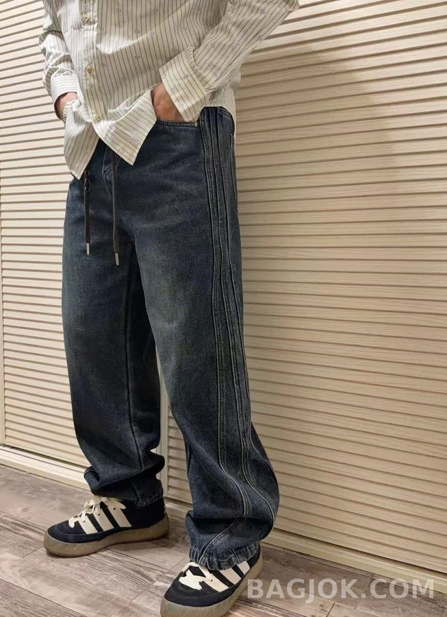 보테가베네타 보테가 베네타 깊은 워시 잉크 블루 가성 와이드 레그 데님 상세 이미지