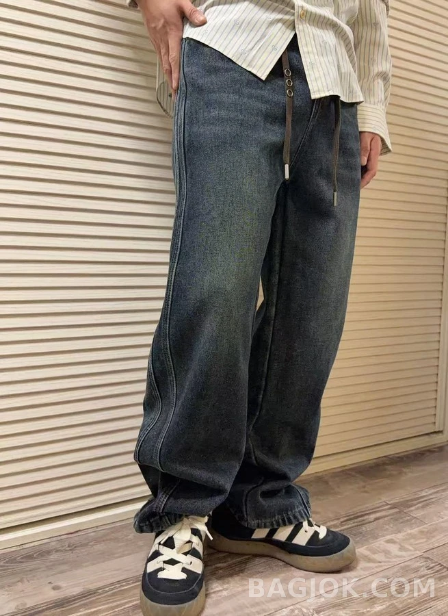 보테가베네타 보테가 베네타 깊은 워시 잉크 블루 가성 와이드 레그 데님 상세 이미지