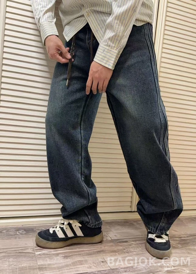보테가베네타 보테가 베네타 깊은 워시 잉크 블루 가성 와이드 레그 데님 상세 이미지
