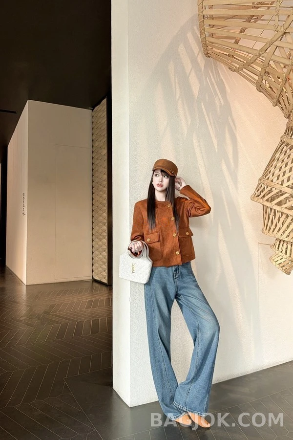 생로랑 세인트로랑 스웨이드 금장 버튼 자켓 상세 이미지